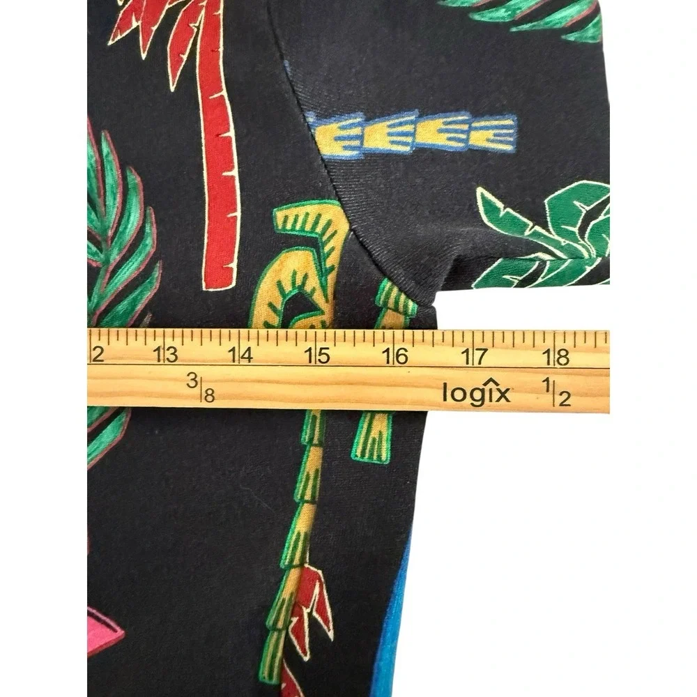 Scotch & Soda Vacation Shirt Black Hoodie Surf Palm Trees Pocket Logo Boys SZ 10